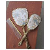 Vintage Hand Mirror and Comb Set