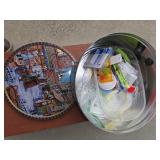 Metal Container with Decorative Lid and Various Co