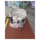 Cow-Shaped Ceramic Planter