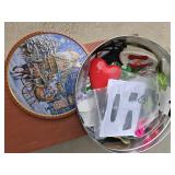 Christmas Decorative Items in a Container