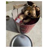 Christmas Themed Tin Can with Toys and Decorations