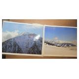 Set of Two Snowy Mountain Landscape Photographic P