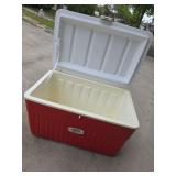 Vintage Red and White Cooler