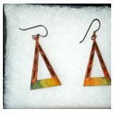 Fire Painted Copper Handmade Earrings