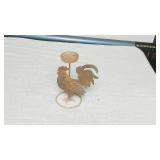 Metal Rooster Figurine Candle Holder