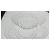 Classic Platinum White Dinner Plates with Silver T