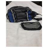 Blue and Grey Ripstop Style Waist Pack with Separa