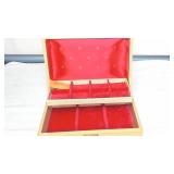 Vintage Bond St Two-Tier Jewelry Box with Red Velv