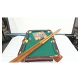 Portable Miniature Pool Table Set with Cues, Balls