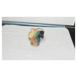 Multi-Colored Glazed Ceramic Rooster Figurine