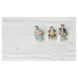 Set of Three Hand-Painted Glazed Ceramic Rococo St