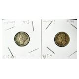2x Mercury Dimes