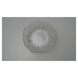 Clear Glass Decorative Bowl with Grape and Leaf Mo