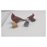 Assorted Miniature Figurines: Cardinals and Buildi