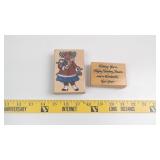 Set of Two Holiday-Themed Rubber Stamps