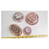 Set of Four Decorative Copper-Tone Metal Kitchen M