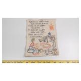 Vintage Embroidered Wall Hanging Guest Towel
