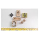 Set of Six Assorted Animal Rubber Stamps