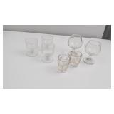 Assorted Glassware Set: Stemmed Goblets, Snifters,