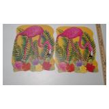 Set of Two Flamingo Tropical Theme Wall Decoration