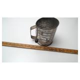 Vintage Metal Flour Sifter with Hand Crank