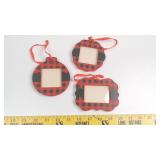 Set of 3 Buffalo Plaid Ornament Photo Frames
