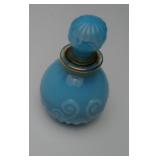 Vintage Avon Imperial Garden Blue Milk Glass