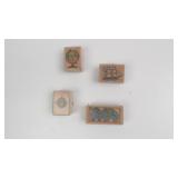 4 Nautical and Geographical Wooden Rubber Stamps
