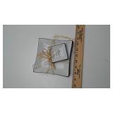 Set of Two Square Ceramic Trays with Black Line Mo