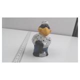 Ceramic Crow Coin Bank, Polka Dot Shirt and Overal