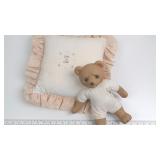 Precious Moments Teddy Bear and Decorative Pillow