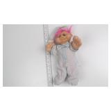 1991 Vintage Troll Doll with Pink Hair and Pajamas