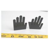 Set of Two Hand-Shaped Metal Bookends