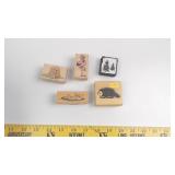 Set of Five Decorative Rubber Stamps