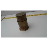 Etched Brass Two-Piece Cylindrical Container