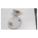 Floral Porcelain Teacup and Saucer Set