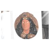 Ceramic Bear Headdress Figural Wall Plaque