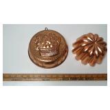 Set of Two Decorative Copper Molds