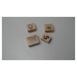 Set of Four Assorted Rubber Stamps
