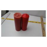 Set of Two Red Pillar Candles