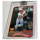 1989 Topps, Chris Sabo autographed 85/ 99