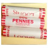 Three Bank Rolled Pennies