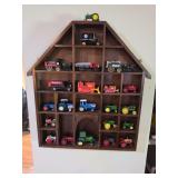 Barn Shaped Display Shelf with Diecast Toys