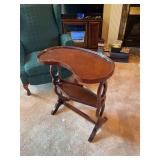 Kidney Shaped Side Table - 24”W x 12”H x 27”H