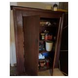 Wooden Storage Cabinet AND contents