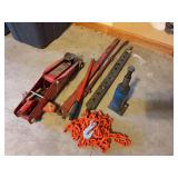 Floor Jack, Bottle Jack, Draw Bar, Chain
