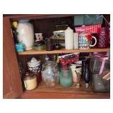 Contents of Cabinet - Assorted Dishes and Home Decor
