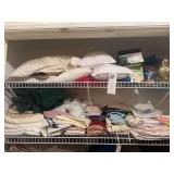 Contents of Closet-Assorted Linens, Towels, and Throws (Bottom Shelf NOT Included)