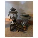 Pair of Lanterns and Meat Grinder