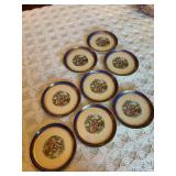 (8) Decorative Plates - 6.5” - one is chipped